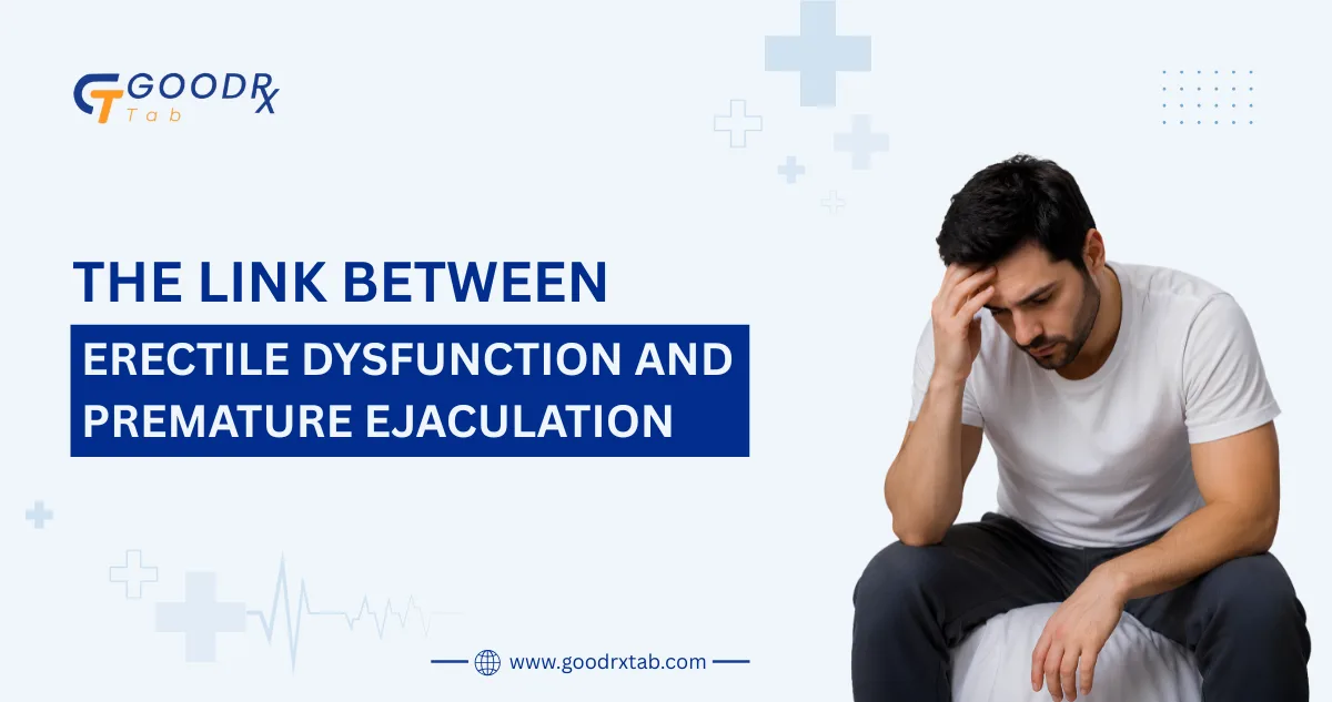 The Link Between Erectile Dysfunction and Premature Ejaculation 2 Medical illustration showing the connection between erectile dysfunction and premature ejaculation, highlighting male sexual health and treatment options.