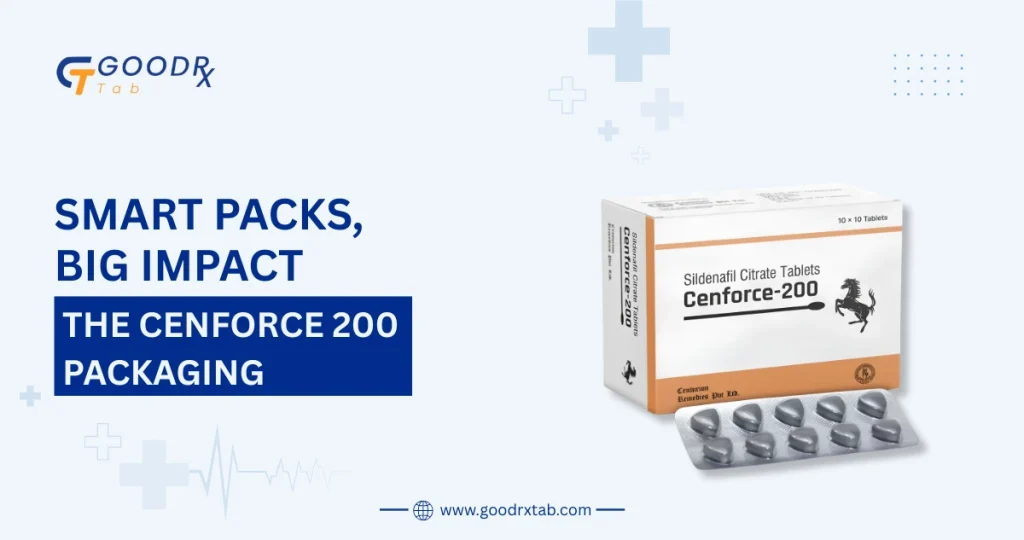 Cenforce 200 packaging featuring secure blister packs and medicine box designed for safe storage, quality protection, and discreet delivery