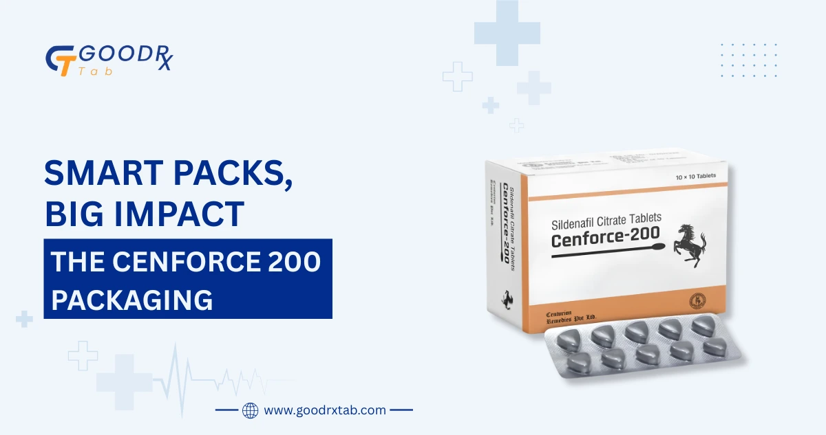 Cenforce 200 packaging featuring secure blister packs and medicine box designed for safe storage, quality protection, and discreet delivery.
