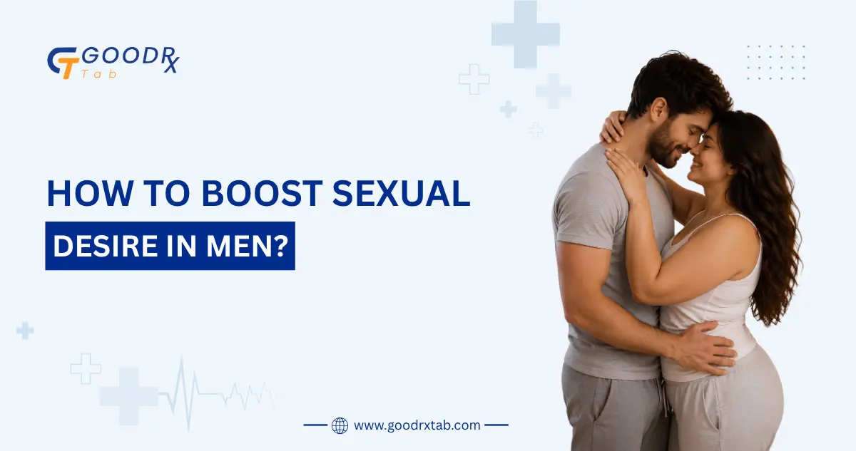 How to Boost Sexual Desire in Men? 2 Medical illustration showing a supportive couple with a confident man, representing that impotence does not eliminate sexual desire and highlighting intimacy, emotional connection, men's sexual health, and erectile dysfunction awareness.