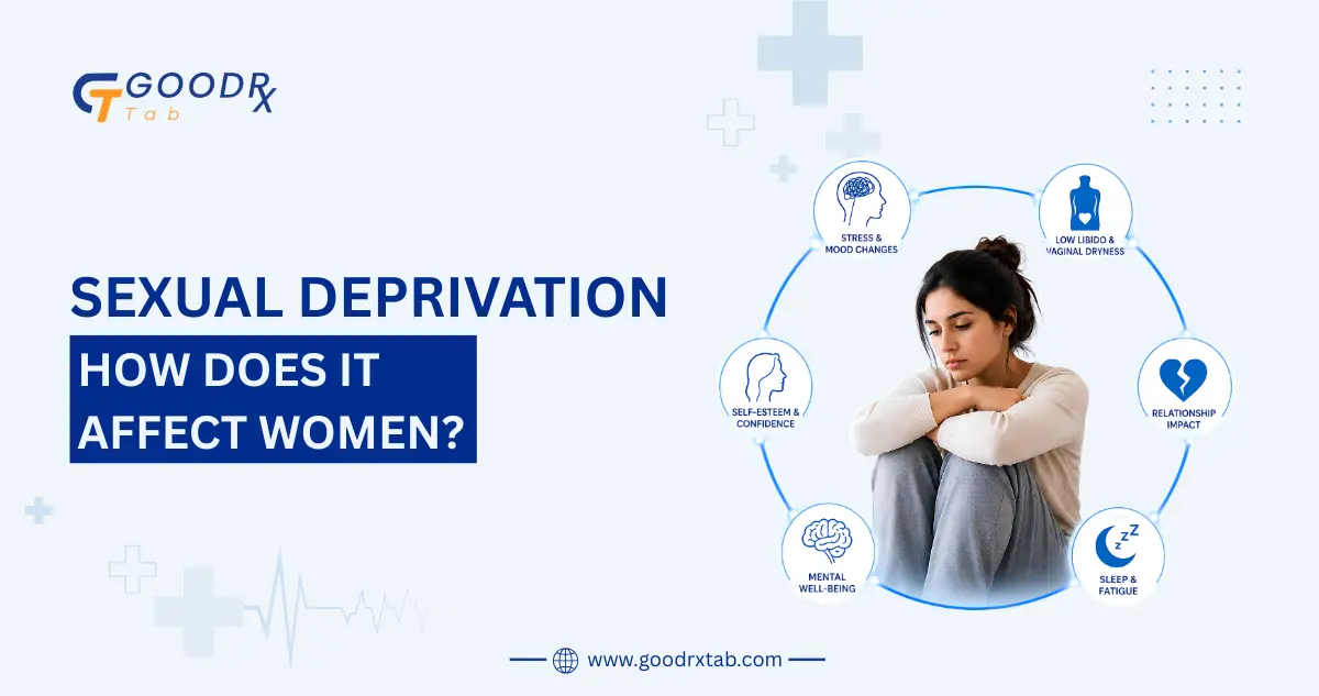 Sexual Deprivation: How Does It Affect Women? 2 Professional medical illustration showing a thoughtful woman representing the emotional, physical, and psychological effects of sexual deprivation on women's health, relationships, and overall well-being.