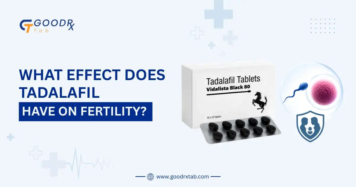 What Effect Does Tadalafil Have on Fertility? 2 Medical illustration showing a man and woman discussing fertility with healthcare symbols and Tadalafil tablets, representing the potential effects of Tadalafil on male fertility, reproductive health, and family planning.